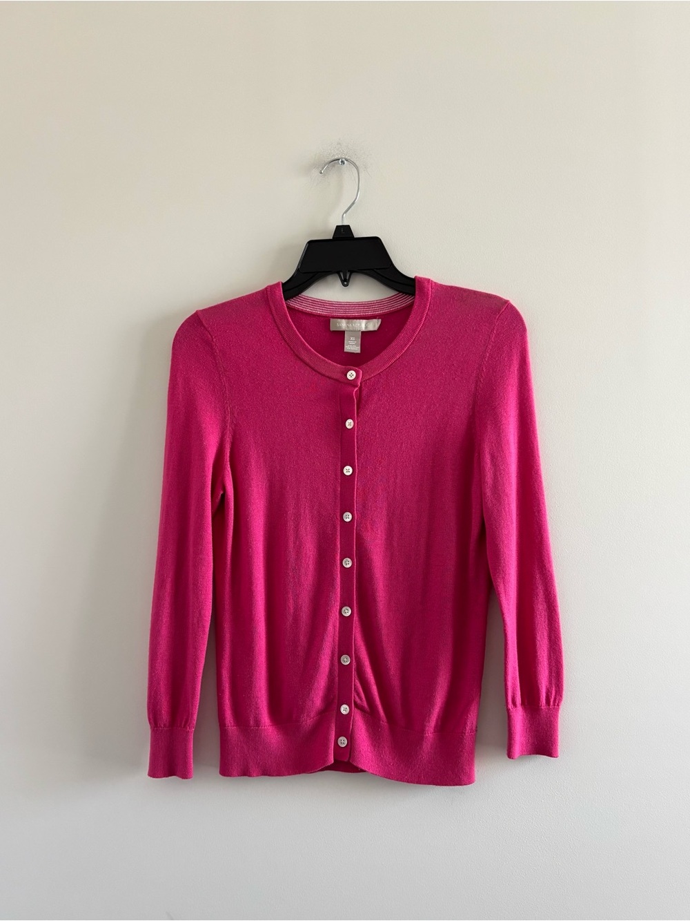 Banana Republic Cardigan Sweater Pink Silk Blend Knit Women XS Preppy Classic - Picture 3 of 9